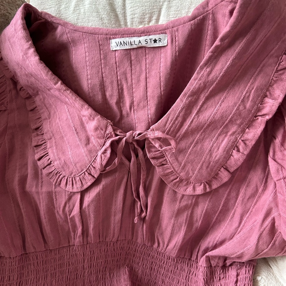 Women's Pink Ruffled Top - Picture 3 of 4